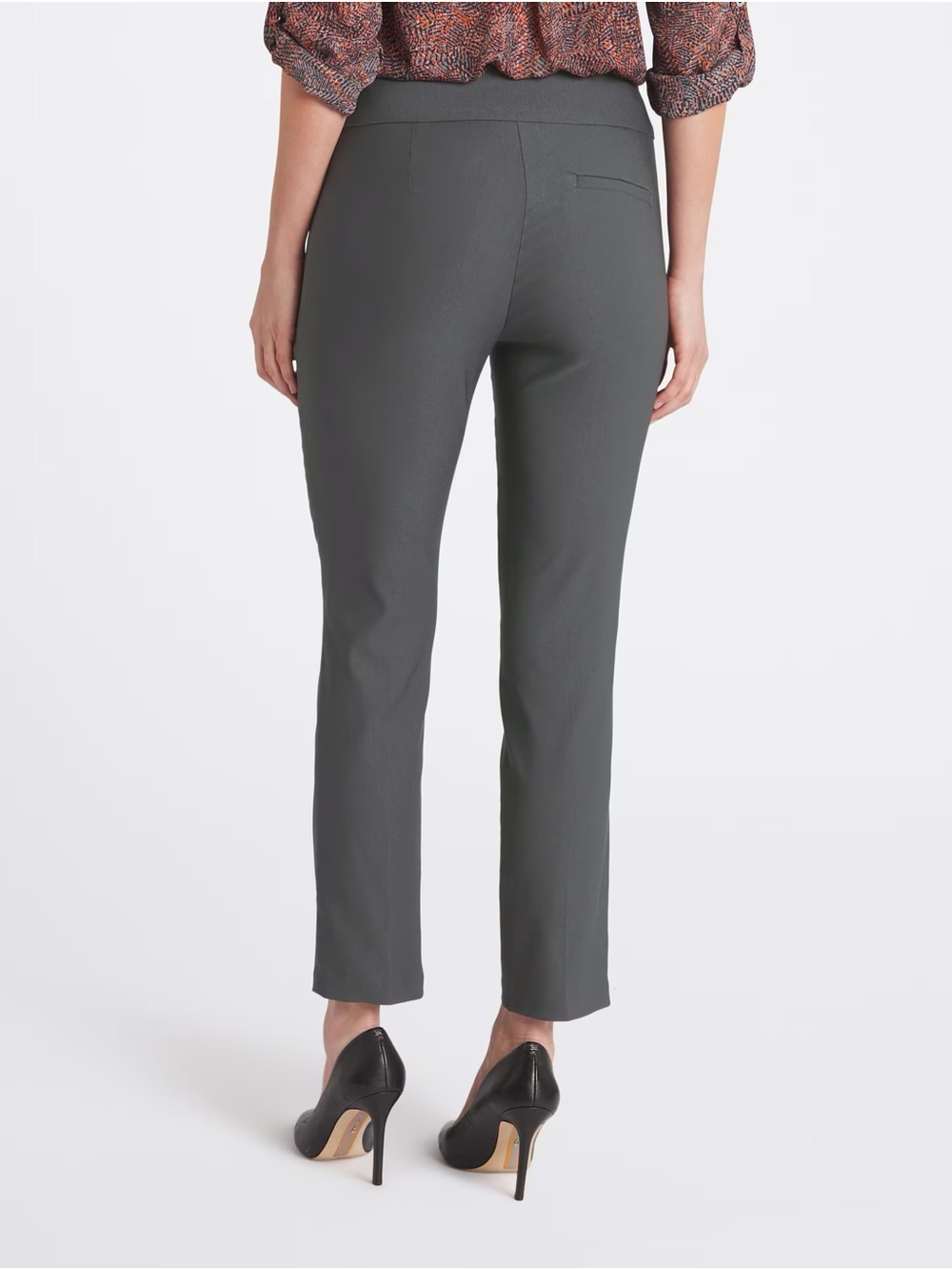 Tribal Fia NWT Straight Leg Pants Gray Pull On Slimming Waistband Size 10 Career - Picture 4 of 14
